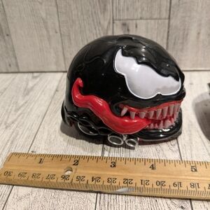 Venom-Inspired Decorative Helmet Cars  - Black & Red Set Of Two